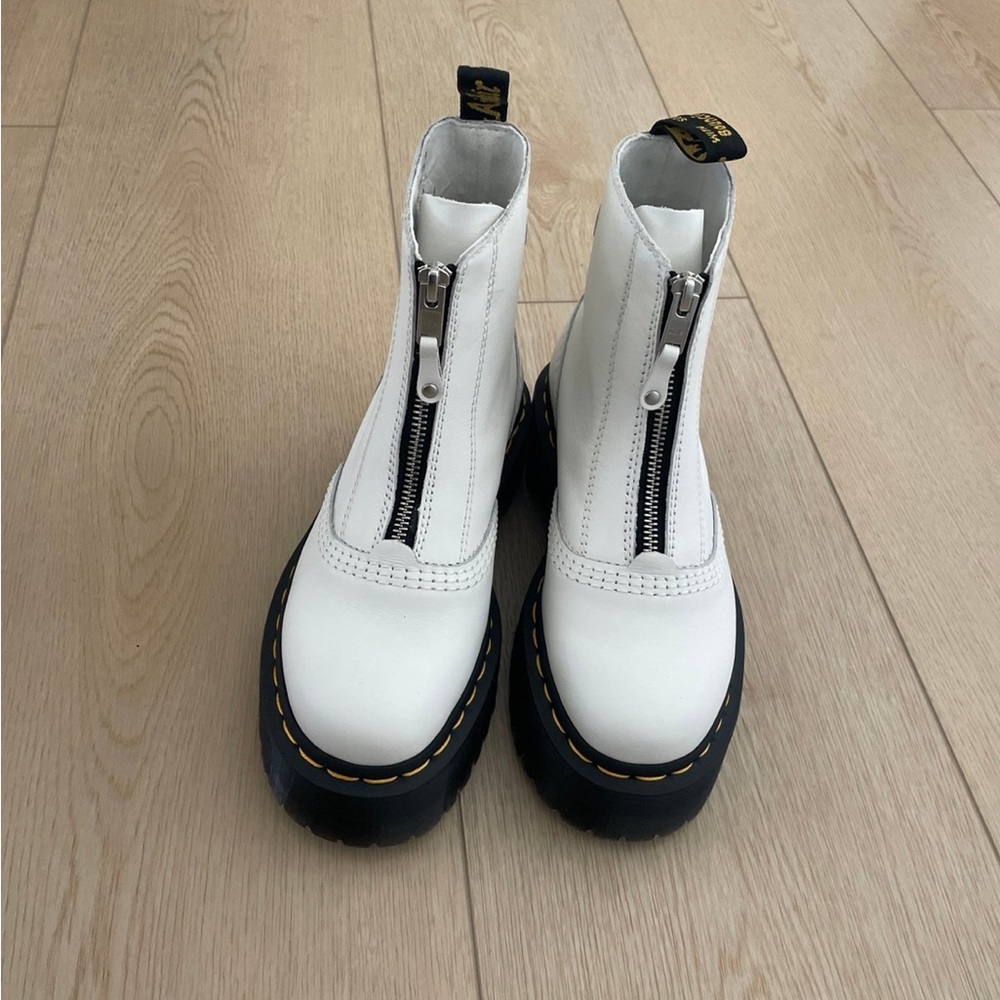 Dr. Martens white leather boots